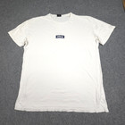 Stussy Shirt Mens LARGE White short sleeve crew neck cotton box logo Size L