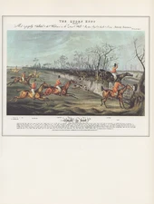 1974 Vintage HUNTING "QUORN HUNT: SNOB IS BEAT" POOR RIDER COLOR Art Lithograph