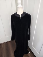 Vintage Black Velvet Maxi Dress Long Sleeve Formal Evening Dress