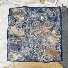 100 Silk Mulberry Scarf Neckerchief 53X53cm Bandanna Shawl paisley Print wrap