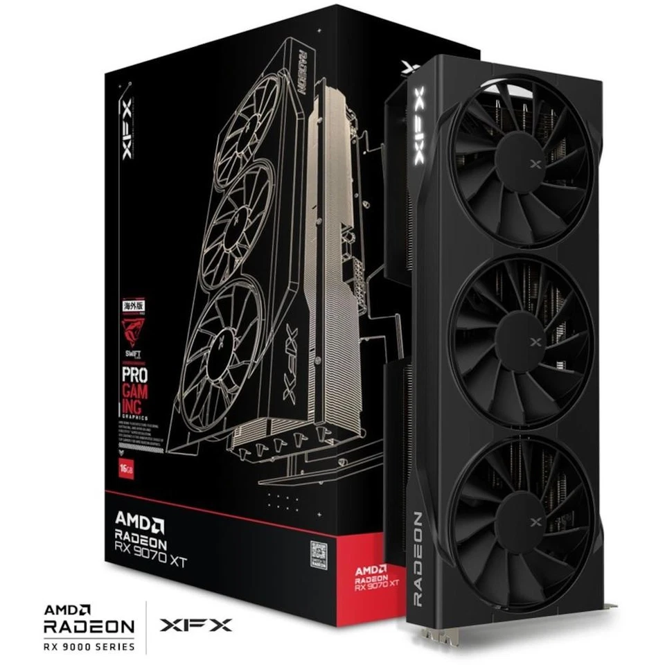 XFX Swift AMD Radeon RX 9070 XT 16GB GDDR6 Gaming Graphics Video Card HDMI DP - image 2 of 4