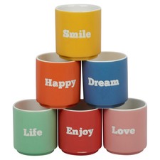 6 Pc Multi Colours Mini Porcelain Ceramic Espresso Coffee Mugs Gift Set 60/180ml