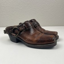Frye Brown Leather Harness Slip On Shoes Men ...