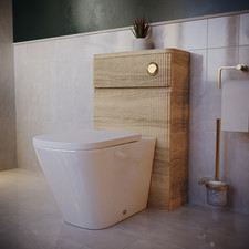 Image of Bolton 600mm Wall Hung Vanity & WC Unit Set - Sonoma Oak Bathroom Furniture