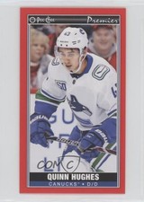 2020-21 O-Pee-Chee Premier Tallboys Red Border Quinn Hughes #P-29 0c3