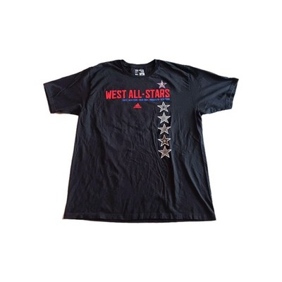 2015 NBA West All Stars Kobe Bryant Stephen Curry Harden Adidas XL T Black Shirt