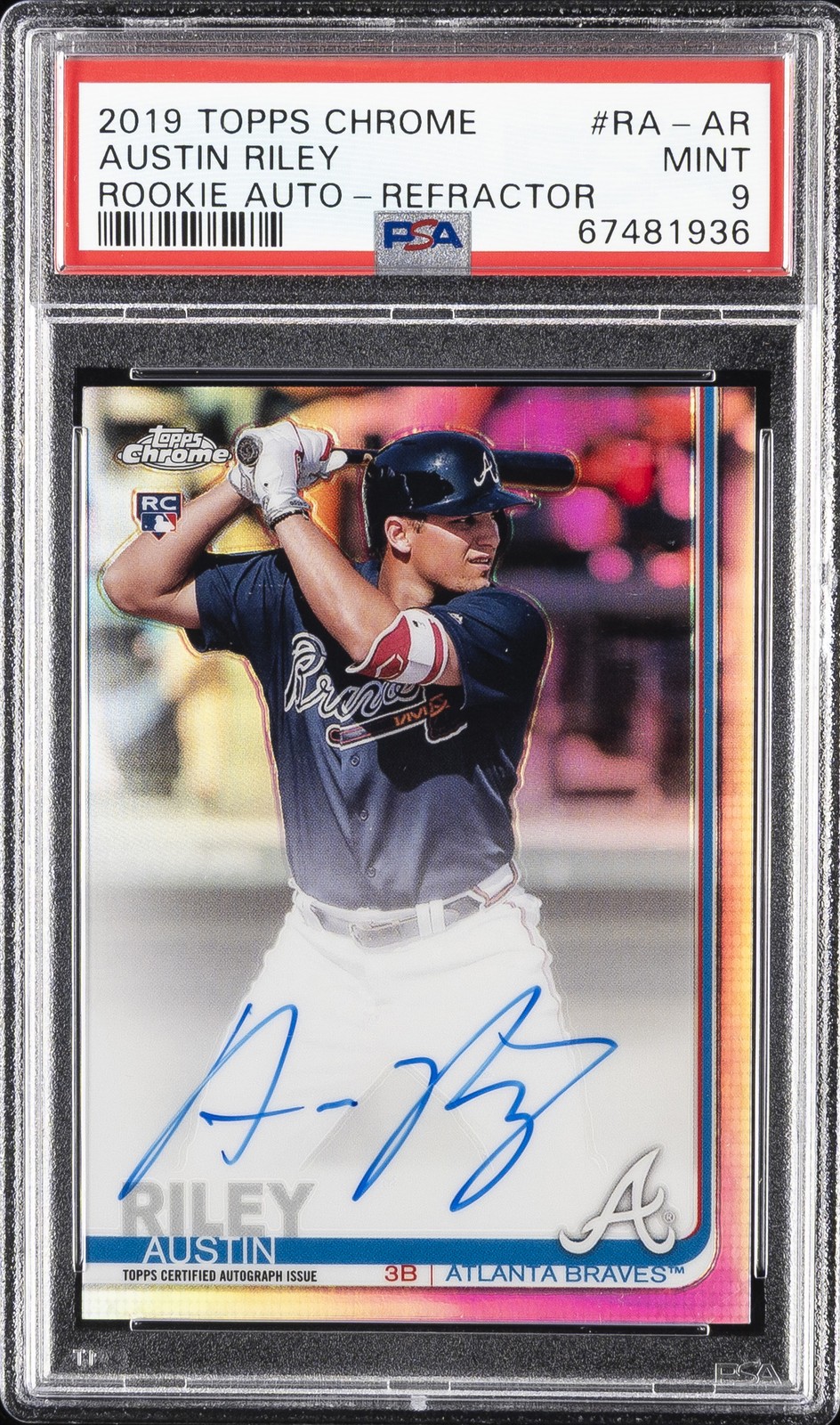 2019 TOPPS CHROME RC AUTOS REFRACTOR #RA-AR AUSTIN RILEY 436/499 PSA 9 AUTO