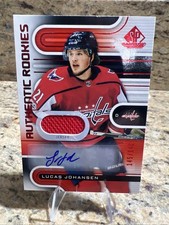2022-23 UD SP Game Used Lucas Johansen Red AUTO/JERSEY Washington Capitals RC