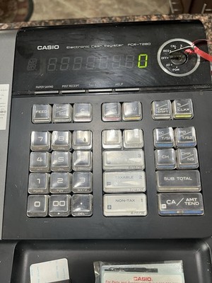 Casio PCR-T280 Electronic Cash Register with Program Key. Working