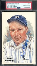Red Ruffing PSA DNA Coa Signed Perez Steele Postcard Autograph