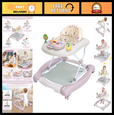 5-in-1 Foldable Baby Walker  Bouncer, Adjustable Speed, Activity Center, 6-18 M