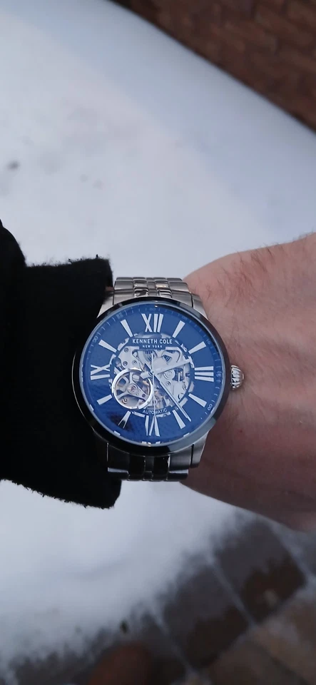 Reloj pulsera Kenneth Cole NY GL21224 automático esqueleto vestido de lujo de acero inoxidable Foto 3 de 4