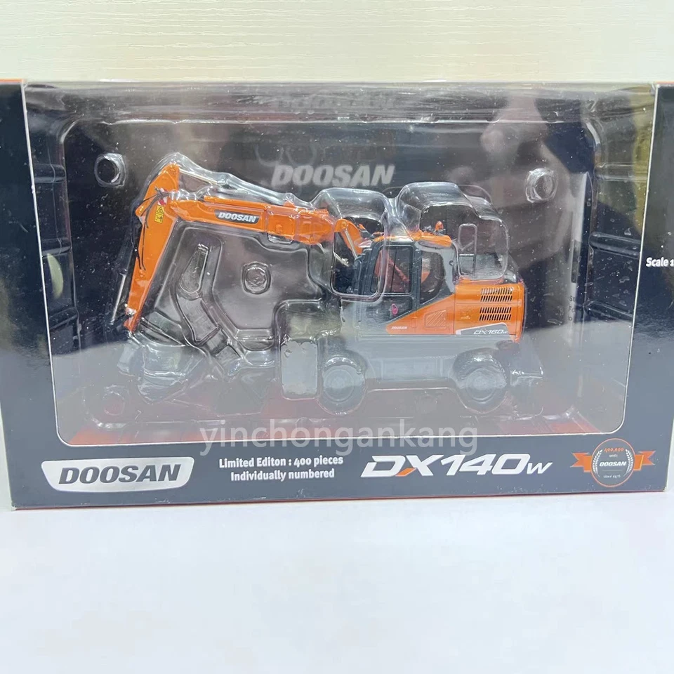Doosan DX160W Wheeled Excavator - UH IMC 1:50 Scale Diecast Model #UH8134 New - Image 2 of 4