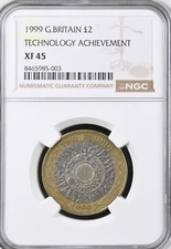 1999 £2 Two Pound Celtic Iron Age Technology NGC XF45 Great Britain Circulated