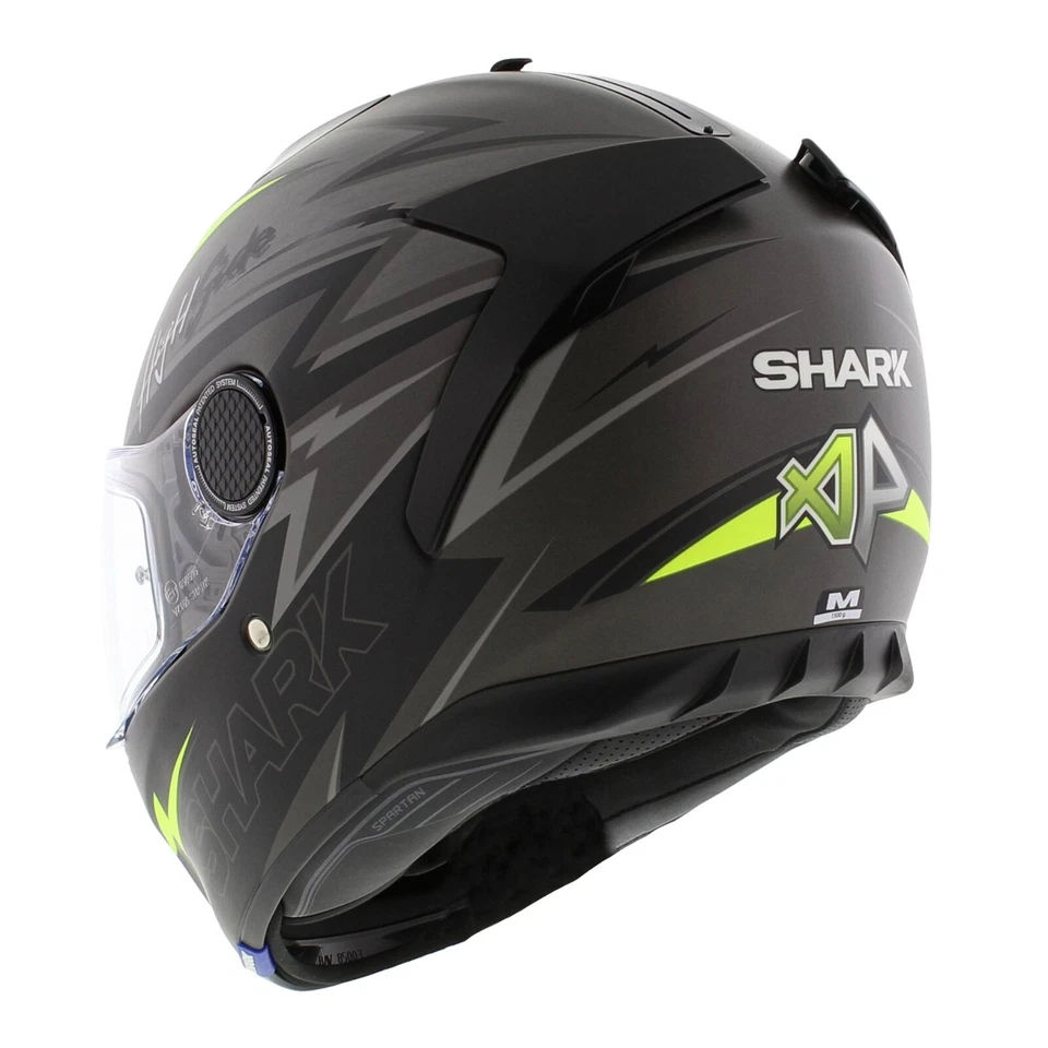 Shark Spartan 1.2 Spartan Adrian Parassol Yellow AKY,Full Face Motorcycle Helmet - Image 3 of 4