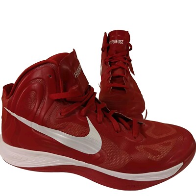  Nike Hyperfuse MENS SIZE 15  Basketball Shoes 525021-600 Red/White