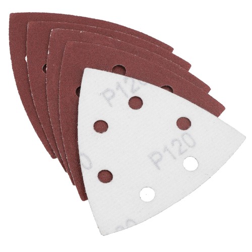 Hook Loop Delta Sanding Abrasive Discs Pads 93mm Triangle 120 Grit Fine 25pc - Picture 3 of 7