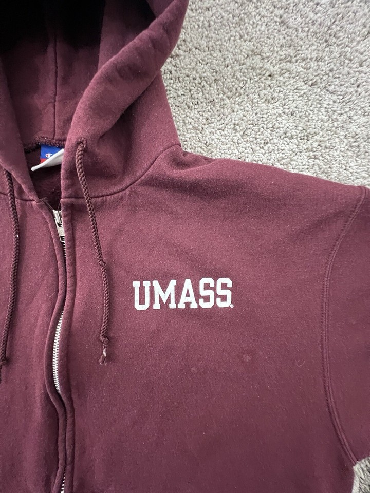 Vintage Champion Sports UMass Sweater Massachusetts Full Zip Hoodie eBay