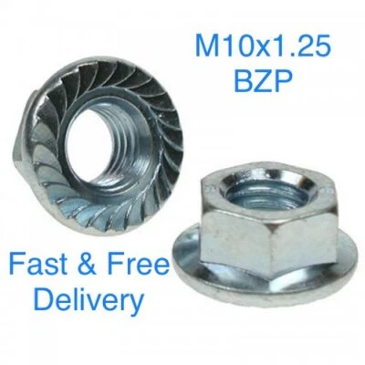 FACTORY IMAGE RACING M10x1.25 Flange Hex Nut BZP KTM Aprilia Ducati Moto Guzzi Enfield High Tensile