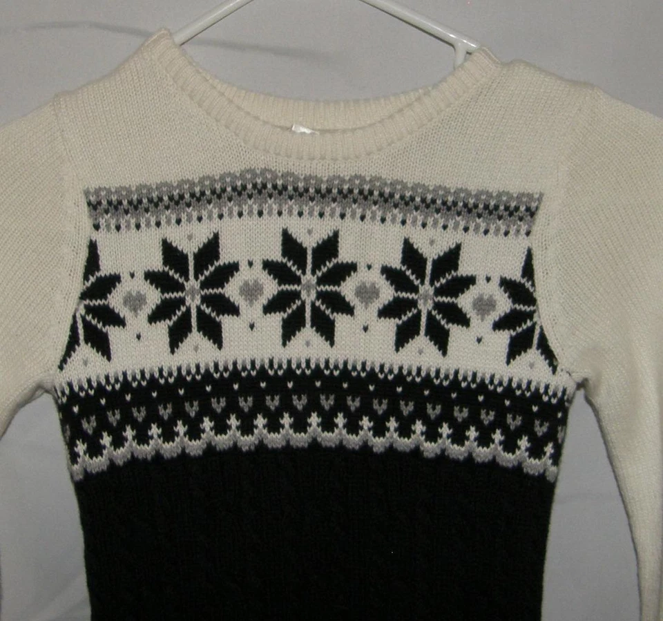 GYMBOREE 女孩 6 码长袖 Fair Isle 及膝分层毛衣连衣裙 — 第 2/4 张图片