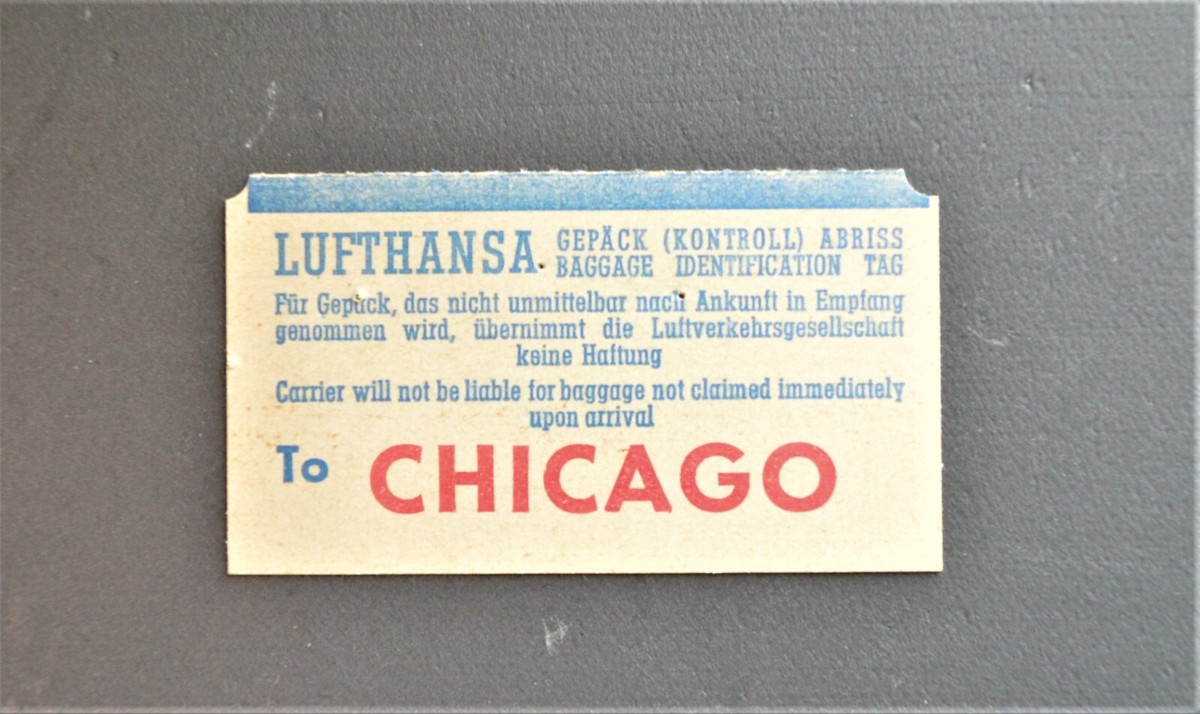 Vintage 1960s Lufthansa Airlines Bag Tag 