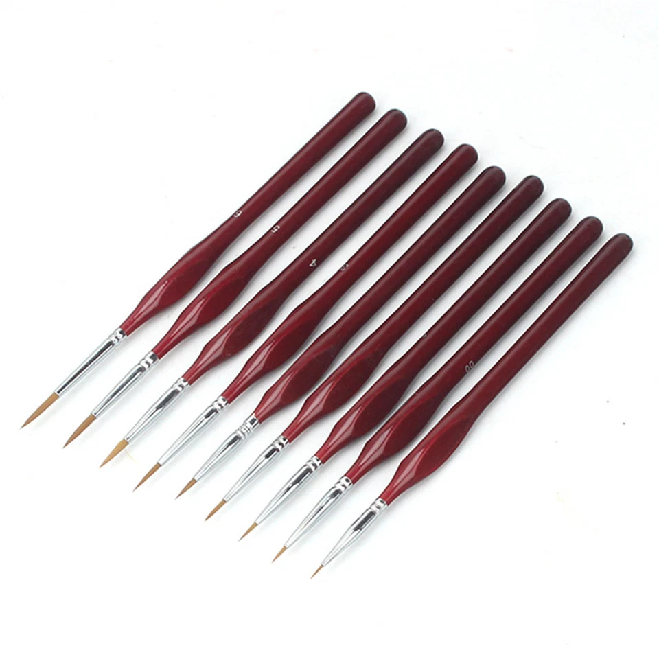 6pcs Artist Paint Brush Sable Hair Detail Miniature Brush Painting Brushes Set - image 4 of 4
