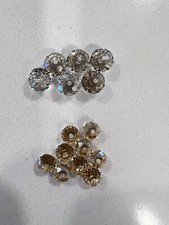 Swarovski Crystal Rondelles 6mm/8mm Crystal/Golden Shadow LOT of 15 Beads