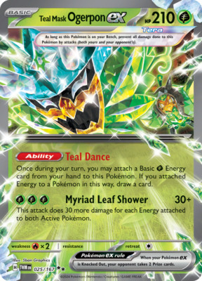 Teal Mask Ogerpon ex 025/167 - Twilight Masquerade - Pokemon TCG - Double Rare