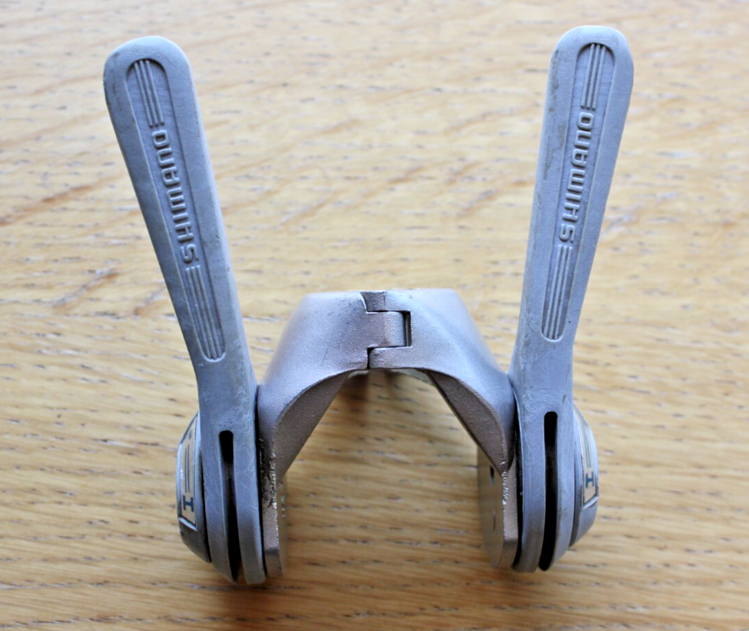 Vtg 80s Shimano Positron AX Aero Down Tube Shifter Set Friction