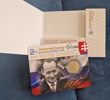 Slovakia 2 euro coincard 2021 Dubcek (signed by author) 300 pieces ONLY!!