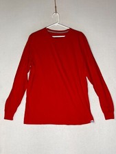 Russell Athletic Red Dri-Power Cotton Performance Long Sleeve T-Shirt Men's SZ L