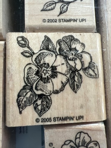Stampin Up DEFINITELY DECORATIVE TOILE BLOSSOMS Stamp Set 7 Pieces 2002 & 2-2005 - Picture 7 of 9