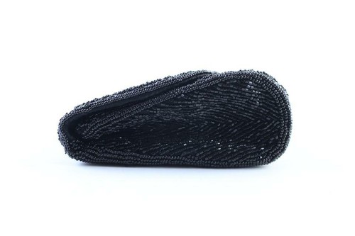 La Regale Black Beaded Sequin Embroidery Crossbody 2way Evening Bag Clutch 1m77 - Picture 11 of 12