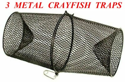 3 METALL KREBSEFALLEN LEBENDKÖDER AAL GARNELEN GARNELEN FISCH KRABBEN TROPFEN KÄFIG NETZ TOPF