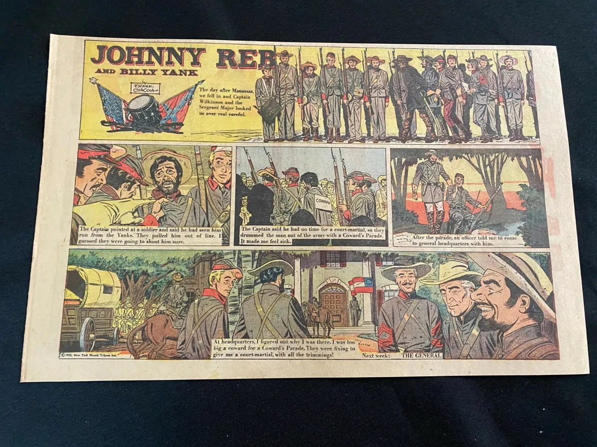 H15C JOHNNY REB & BILLY YANK by Frank Giacoia Sunday Half Page December 9,  1956 | eBay