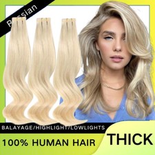 Brazilian Tape In THICK Full Head 100 Human Remy Hair Extensions Straight