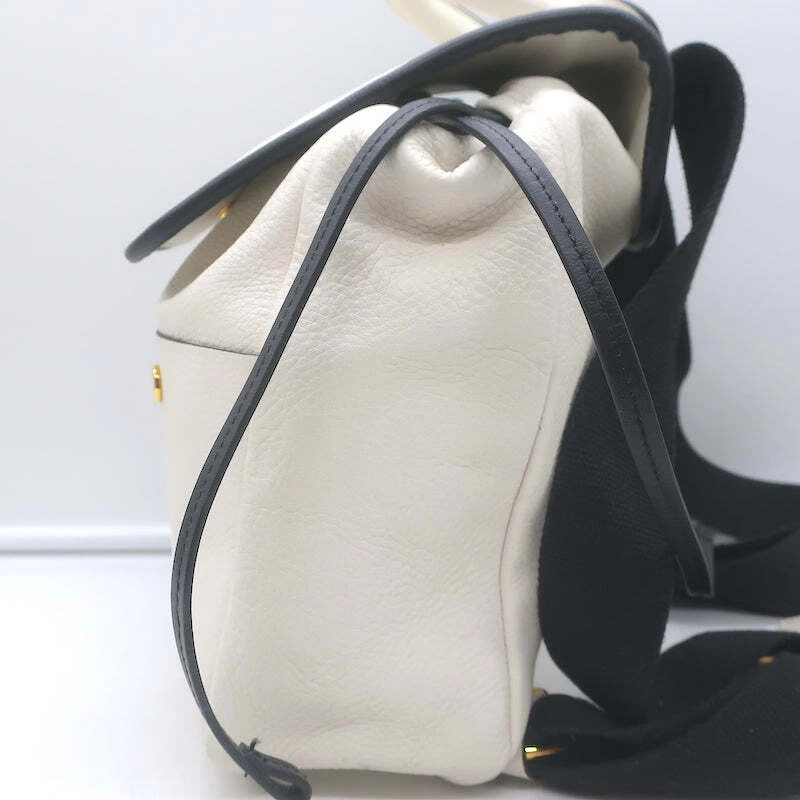 Marni Swing Backpack Cream Grained Leather - Image 4 of 4
