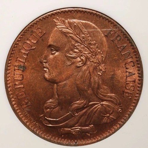 1848 Essai France 10 Centimes Gad-233 A NGC MS 65