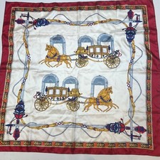 Square Scarf 36  Square Polyester Horse and Carriage design