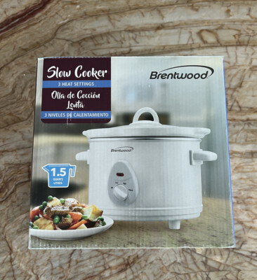 Brentwood Slow Cooker SC-115W 3qt Capacity White Stay Cool Housing New In Box