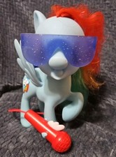 My Little Pony Blue Rainbow Hair Singing Rainbow Karaoke with Microphone Works