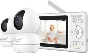 baby monitor with 2 cameras and split screen