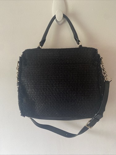 KATE SPADE Tuxedo Hill Tweed Top Hand Purse Shoulder Strap Black Bag Designer - Picture 5 of 16