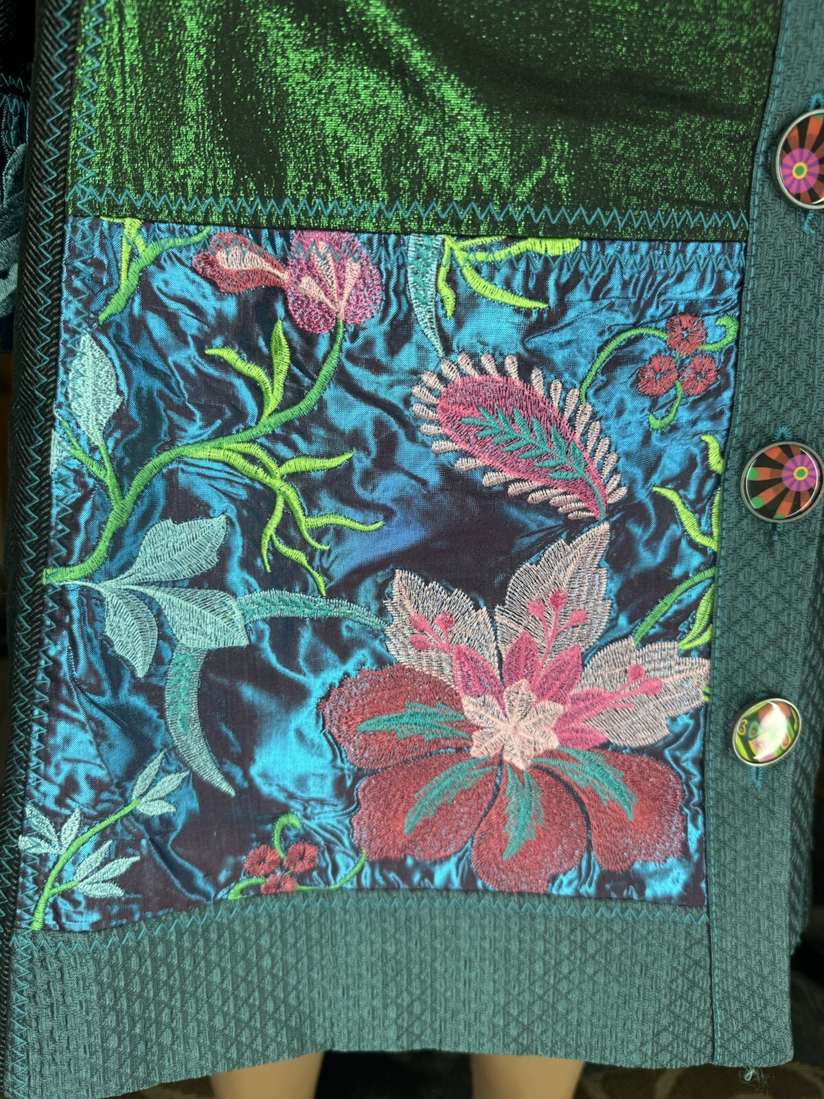 Desigual Multicolor Embroidered Patchwork Herring… - image 13