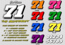 Racing Numbers Vinyl Decal Sticker Kit Package For Race Cars