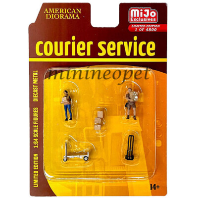 AMERICAN DIORAMA METAL DIECAST COUEIER SERVICE FIGURES 1/64 SET AD-76495