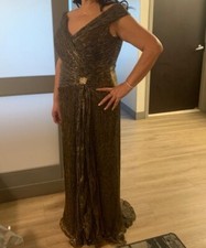 Montage by Mon Cheri - 219975 Portrait V-Neck Cascading Ruffled Gown size 14