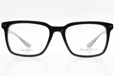 Dream Fever H047 Col. A Black Silver Acetate Designer Italy Eyeglasses 55-19mm