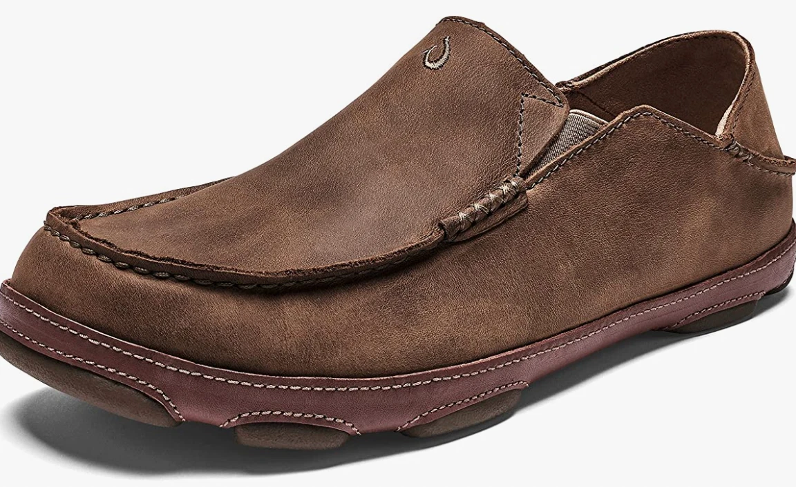 OLUKAI Moloa Men's Leather Ray/Toffee Slip On Shoes 10128-2733 Brand New
Opens in a new window or ta