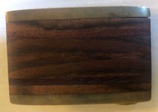Solid Brass Belt Buckle Exotic Wood Inlay